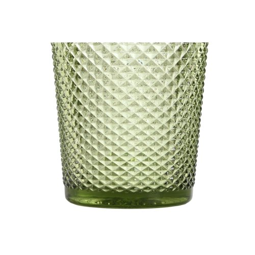 Glasset DKD Home Decor Grn Glas Med relief 240 ml (6 antal)