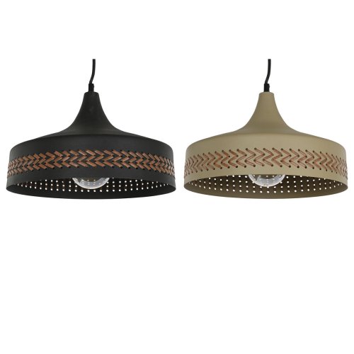 Taklampa DKD Home Decor Brun Svart Krm Metall 50 W 35 x 35 x 20