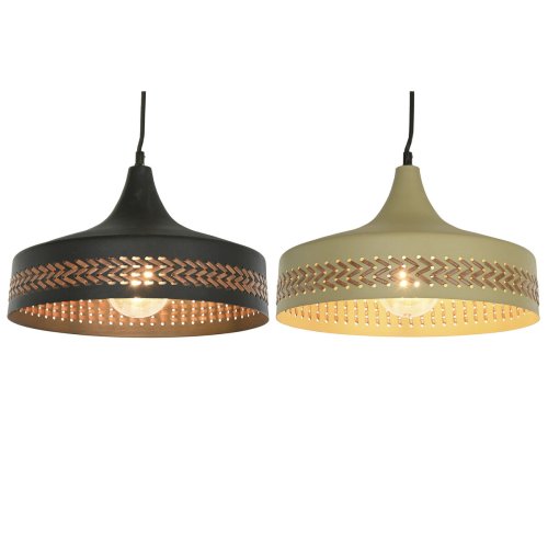 Taklampa DKD Home Decor Brun Svart Krm Metall 50 W 35 x 35 x 20