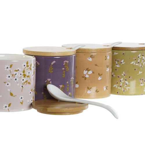 Sockerstrare DKD Home Decor Grn Rosa Senap Lila Bambu Dolomite