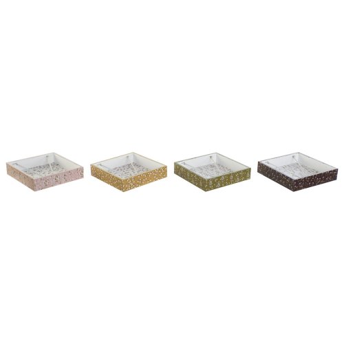 Servetthllare DKD Home Decor Grn Senap Mrkbrun Metall Alumini