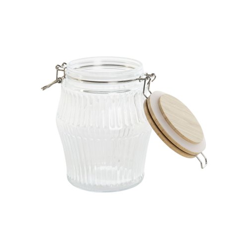 Uppsttning med 3 Burkar Home ESPRIT Transparent Silikon Bambu G