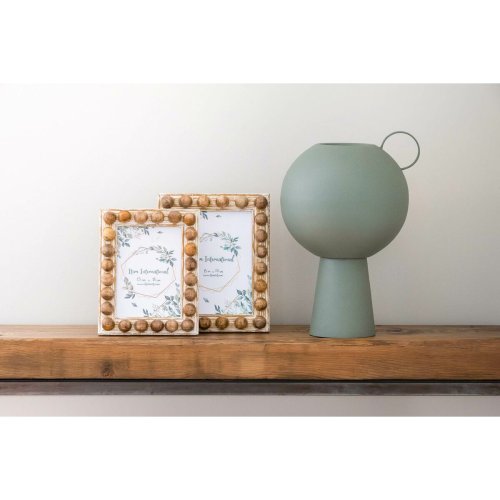 Fotoram Home ESPRIT Vit Brun Glas Mangotr 21 x 3 x 26 cm