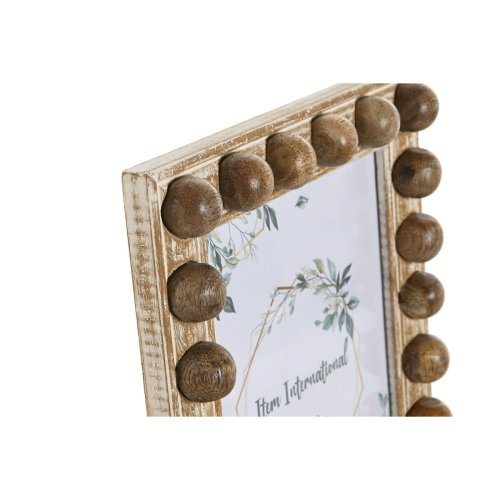 Fotoram Home ESPRIT Vit Brun Glas Mangotr 21 x 3 x 26 cm
