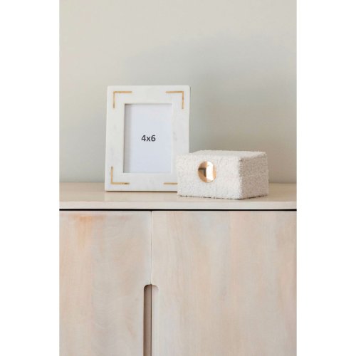 Fotoram Home ESPRIT Vit Gyllene Mssing Marmor Naturell Shabby C