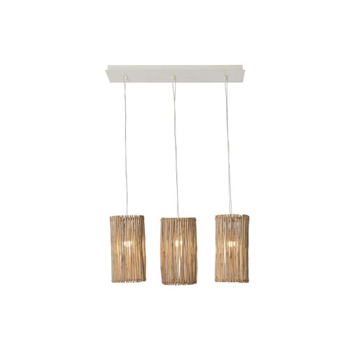 Taklampa Home ESPRIT Vit Naturell Eukalyptus tr 50 W 20 x 20 x