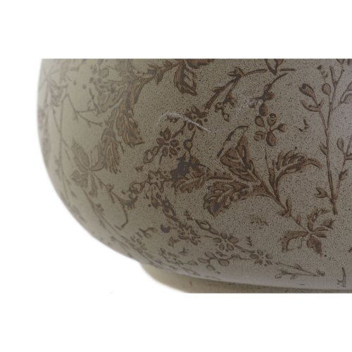 Vas Home ESPRIT Brun Grn Stengods Lv av en vxt 21 x 20 x 16 c