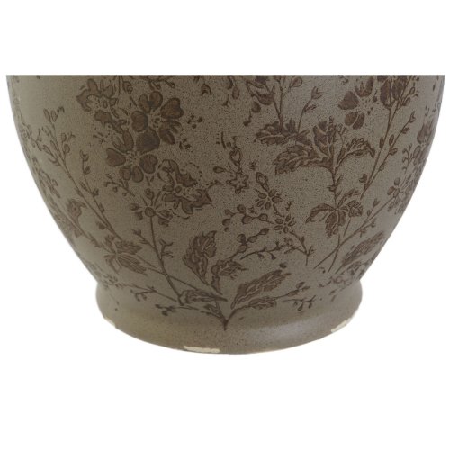 Vas Home ESPRIT Brun Grn Stengods Lv av en vxt 17 x 17 x 22 c