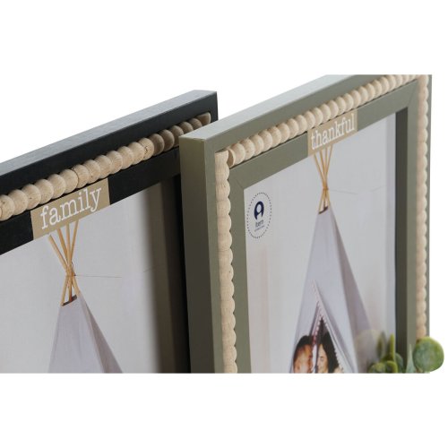 Fotoram Home ESPRIT Svart Grn Naturell Glas Tr MDF Skandinavis