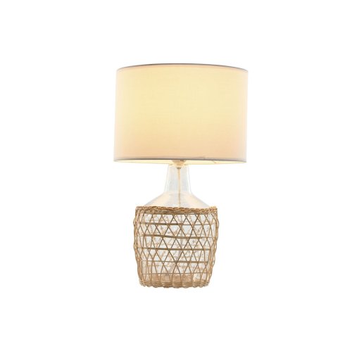 Bordslampa Home ESPRIT Vit Brun Glas Snre 220 W 60 V 28 x 28 x