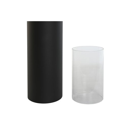 Set med ljusstakar Home ESPRIT Svart Metall Glas 27 x 27 x 125 c