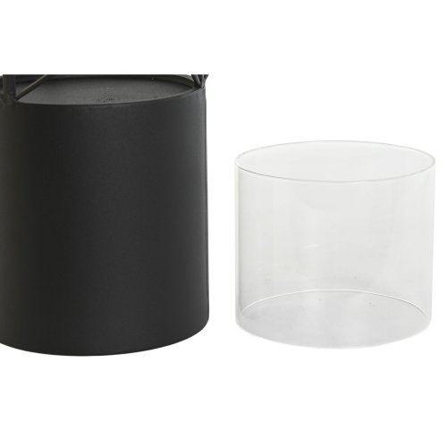 Ljusstakar Home ESPRIT Svart Metall Glas 24,5 x 24,5 x 46 cm (2