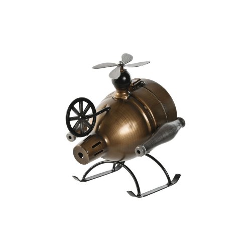bordsklocka Home ESPRIT Svart Gyllene Loft Helikopter (2 antal)