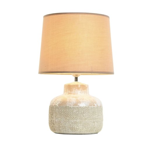 Bordslampa Home ESPRIT Brun Beige Stengods 50 W 220 V 30 x 30 x