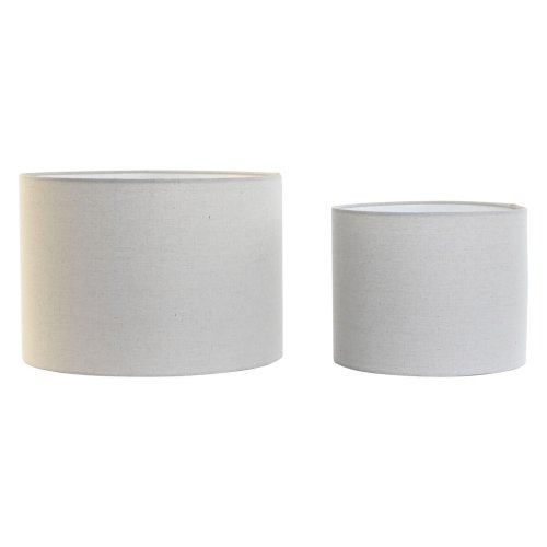 Lampskrm Home ESPRIT Beige linne Metall 40 x 40 x 28 cm (2 anta