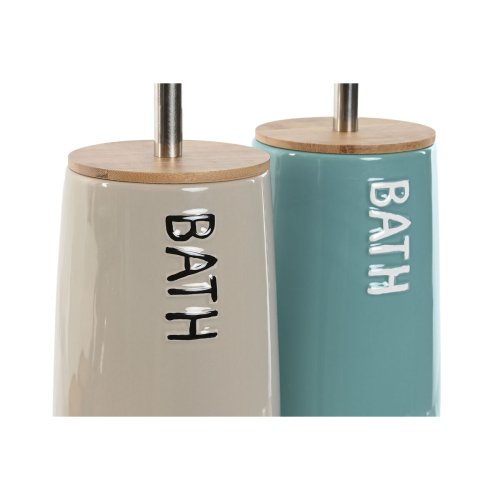 Toalettborste Home ESPRIT Beige Turkos Bambu Rostfritt stl Dolo