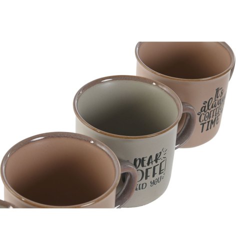 Set med kaffekoppar Home ESPRIT Bl Rosa Stengods 180 ml