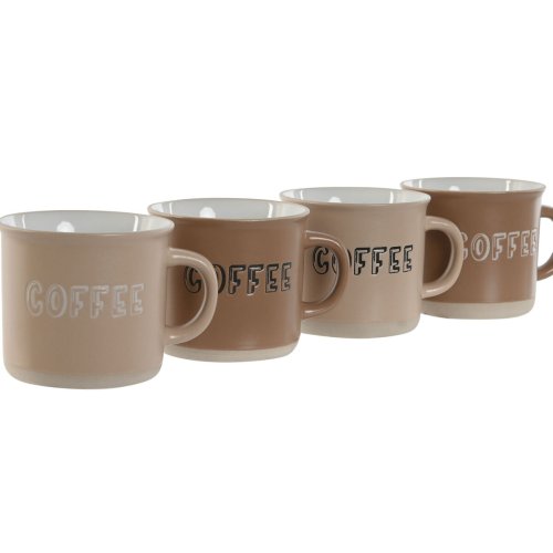 Set med kaffekoppar Home ESPRIT Brun Stengods 180 ml