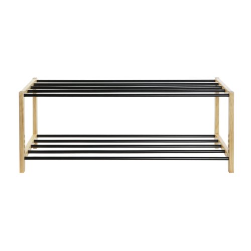 Skostll Home ESPRIT Svart Naturell 80 x 31 x 32 cm