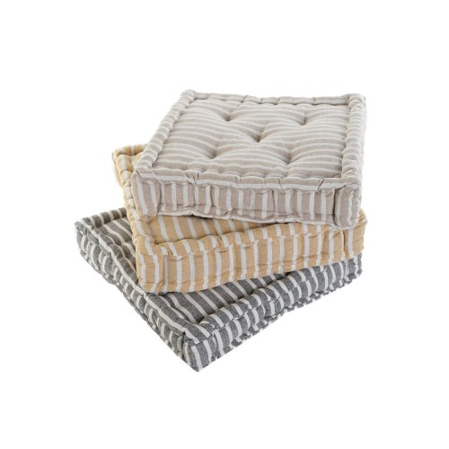 Kudde Home ESPRIT Gul Beige Medelhavs 56 x 56 x 13 cm (3 antal)