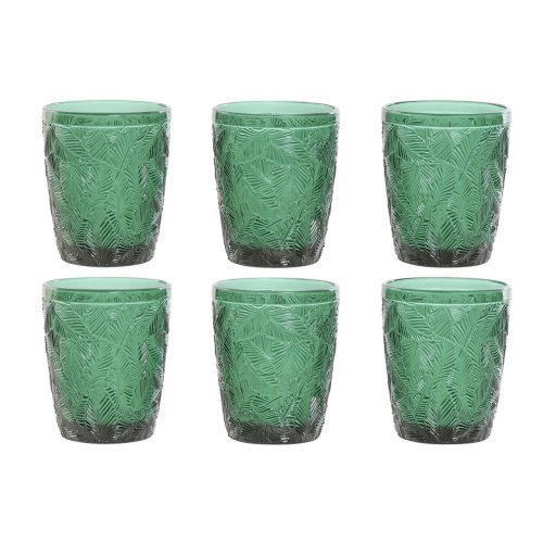 Glasset Home ESPRIT Grn Glas Med relief 300 ml