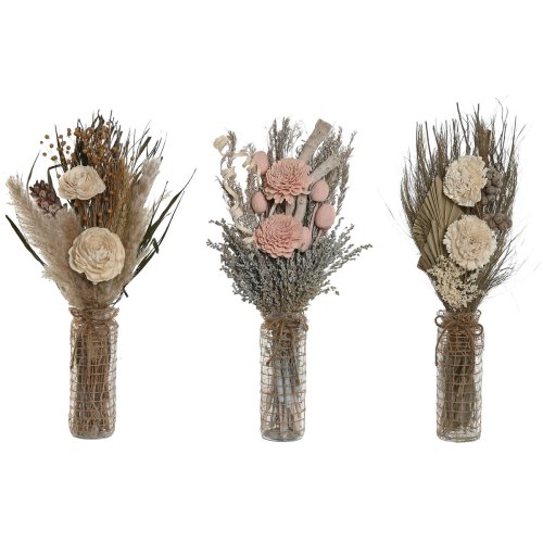 Bunt Home ESPRIT Multicolour Naturell Glas Torkad blomma 20 x 10