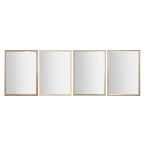 Vggspegel Home ESPRIT Vit Brun Beige Gr 66 x 2 x 92 cm (4 anta