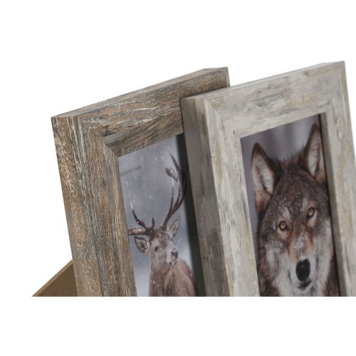 Fotoram Home ESPRIT Vit Naturell Glas polystyren Skandinavisk 14