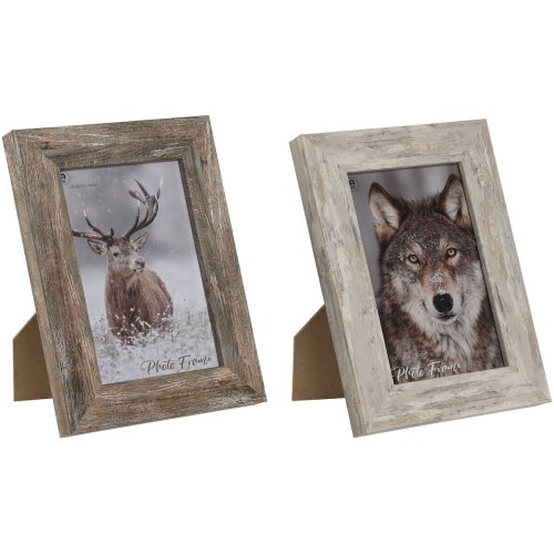 Fotoram Home ESPRIT Vit Naturell Glas polystyren Skandinavisk 14