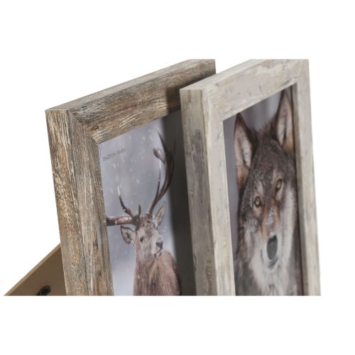 Fotoram Home ESPRIT Vit Naturell Glas polystyren Skandinavisk 19