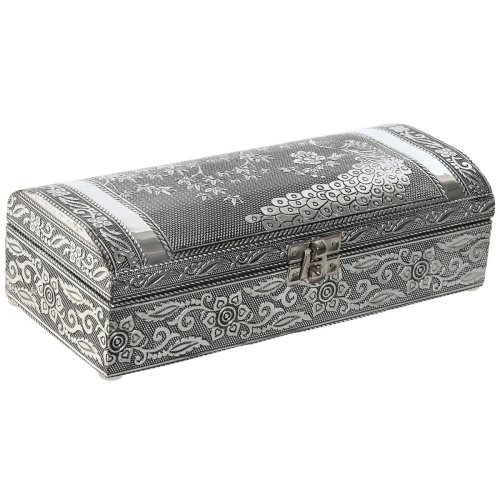 Smyckeskrin Home ESPRIT Grn Silvrig Tr Aluminium 22,5 x 10 x 6