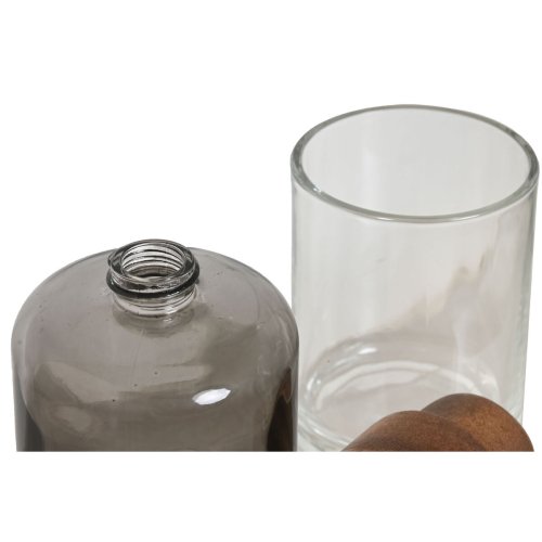 Badkit Home ESPRIT Gr Transparent Aluminium Glas Akaciatr 10 x