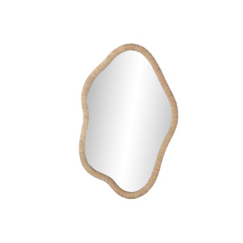 Vggspegel Home ESPRIT Naturell Glas Rattan Scandi 63,5 x 4,5 x