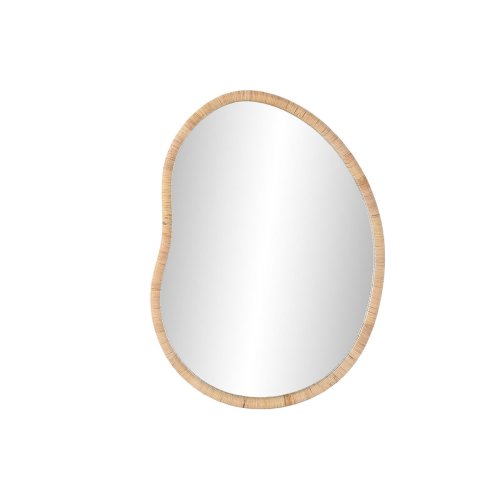 Vggspegel Home ESPRIT Naturell Glas Rattan Scandi 78 x 4,5 x 10