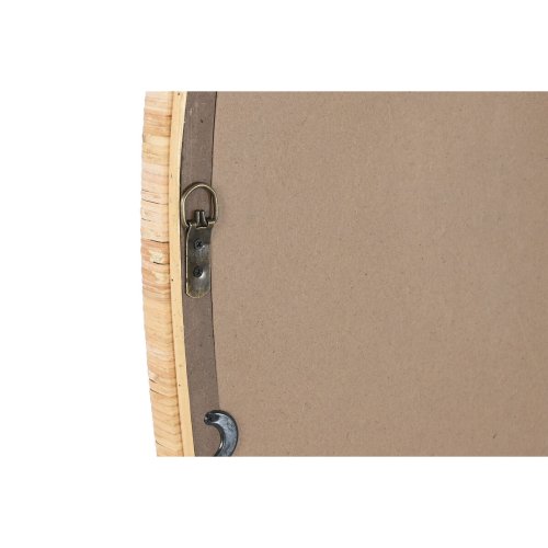 Vggspegel Home ESPRIT Naturell Glas Rattan Scandi 52,5 x 4 x 15