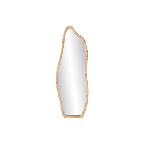 Vggspegel Home ESPRIT Naturell Glas Rattan Scandi 52,5 x 4 x 15