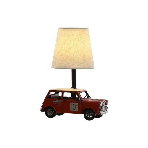 Bordslampa Home ESPRIT Vit Rd linne Metall 20 x 14 x 27 cm