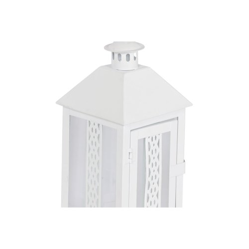 Lykta Home ESPRIT Vit Glas Jrn Shabby Chic 20 x 20 x 55 cm (3 D