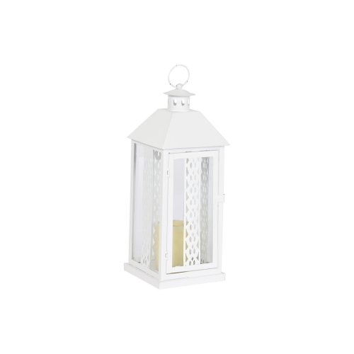 Lykta Home ESPRIT Vit Glas Jrn Shabby Chic 20 x 20 x 55 cm (3 D