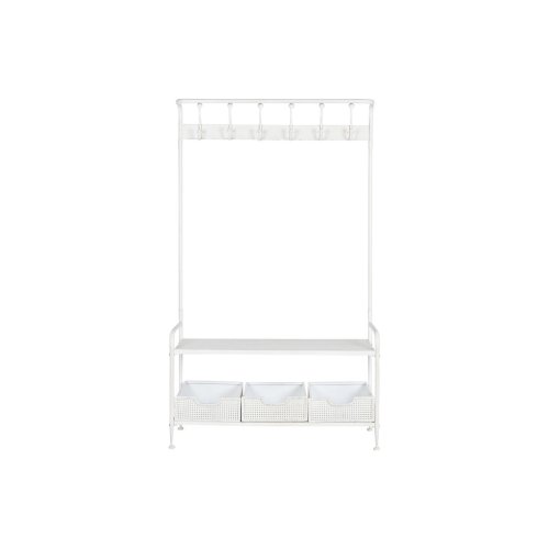 Kldhngare med hylla Home ESPRIT Vit Metall Loft 110 x 36 x 186