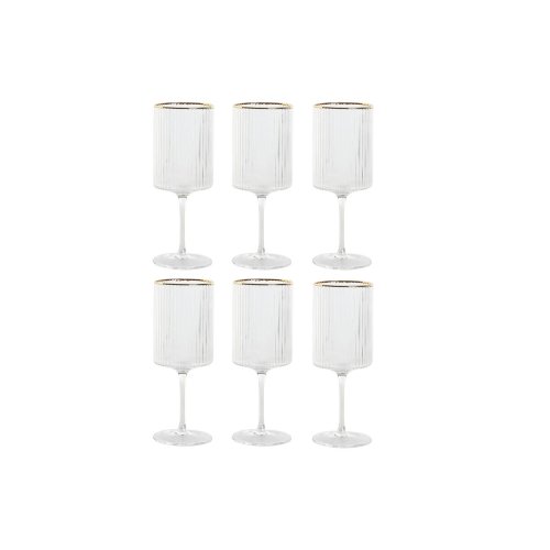 Glasset Home ESPRIT Transparent Gyllene Glas 400 ml (6 antal)