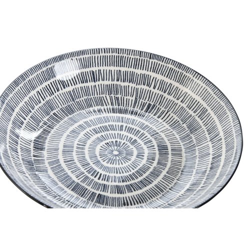 Tallriksset Home ESPRIT Bl Vit Porslin 20 x 20 x 4 cm