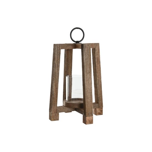 Ljusstakar Home ESPRIT Brun Naturell Glas Mangotr 25 x 25 x 35