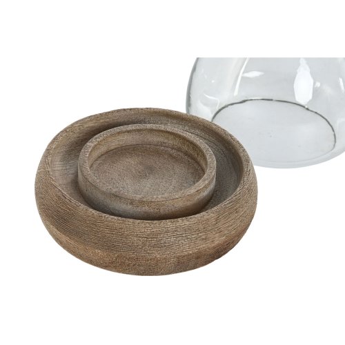Ljusstakar Home ESPRIT Brun Naturell Glas Mangotr 30 x 30 x 40