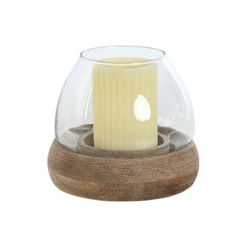 Ljusstakar Home ESPRIT Brun Naturell Glas Mangotr 30 x 30 x 40