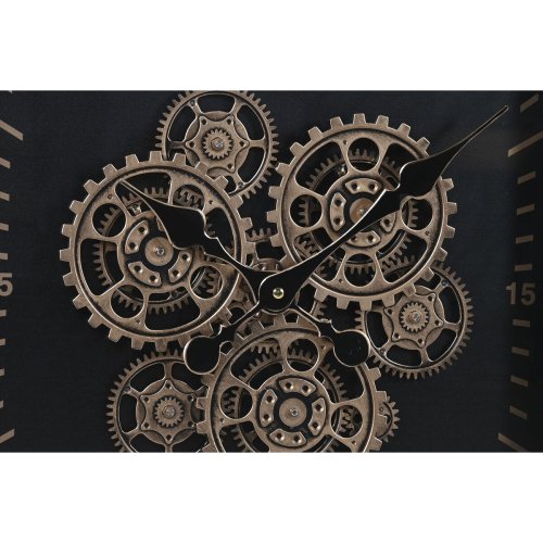 Vggklocka Home ESPRIT Svart Gyllene Metall Glas 80 x 8 x 80 cm