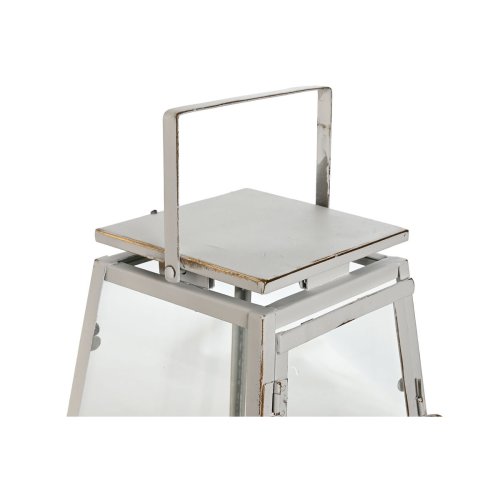 Lyktsats Home ESPRIT Vit Gyllene Metall Glas Modern 26 x 26 x 38