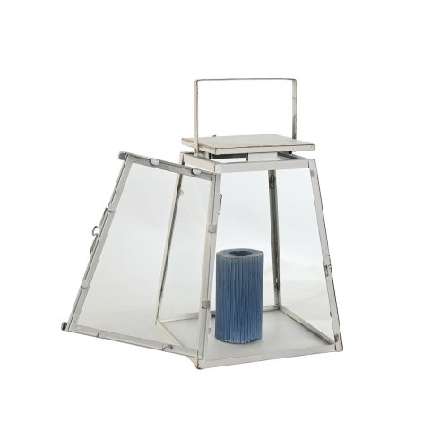 Lyktsats Home ESPRIT Vit Gyllene Metall Glas Modern 26 x 26 x 38