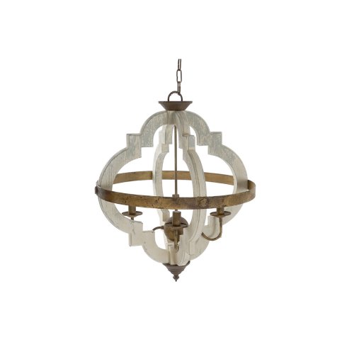 Taklampa Home ESPRIT Vit Brons Jrn Gran 40 W 63 x 63 x 74 cm