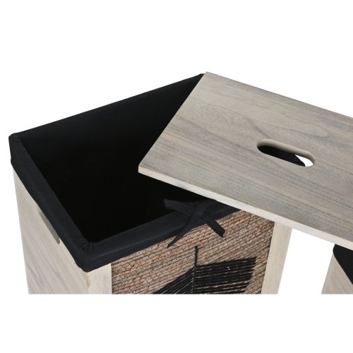 Tvttkorg Home ESPRIT Svart Naturell Tr 40 x 30 x 56 cm 5 Delar